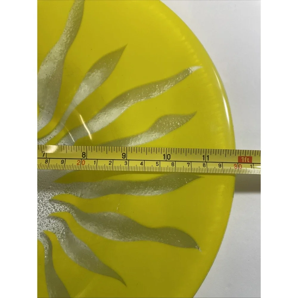 Villeroy & Boch Flora Vitrum Yellow Sunflower Fused Glass Salad‎ Bowl Plate VTG